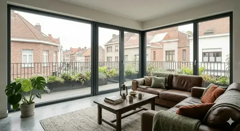 Living room with terrace view